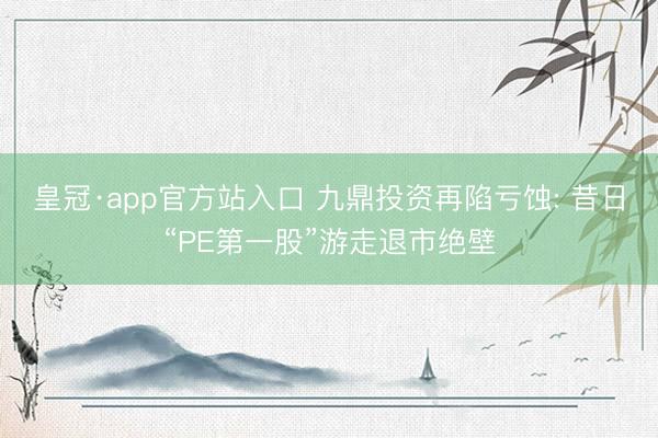皇冠·app官方站入口 九鼎投资再陷亏蚀: 昔日“PE第一股”游走退市绝壁
