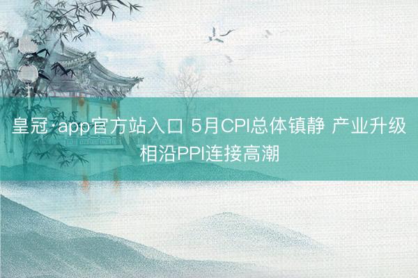皇冠·app官方站入口 5月CPI总体镇静 产业升级相沿PPI连接高潮