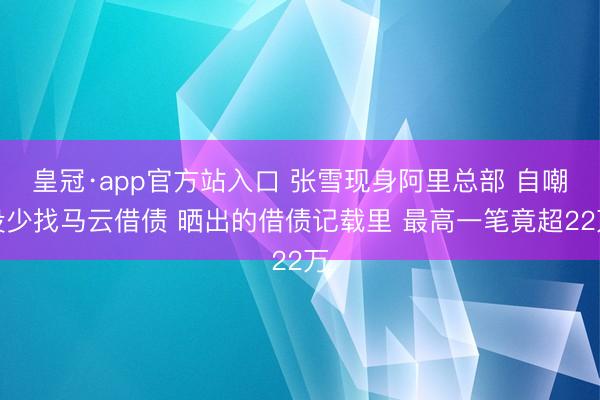 皇冠·app官方站入口 张雪现身阿里总部 自嘲没少找马云借债 晒出的借债记载里 最高一笔竟超22万
